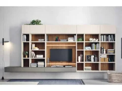 Parete attrezzata in legno Wall w30-01 a prezzo Outlet^NovaMobili New