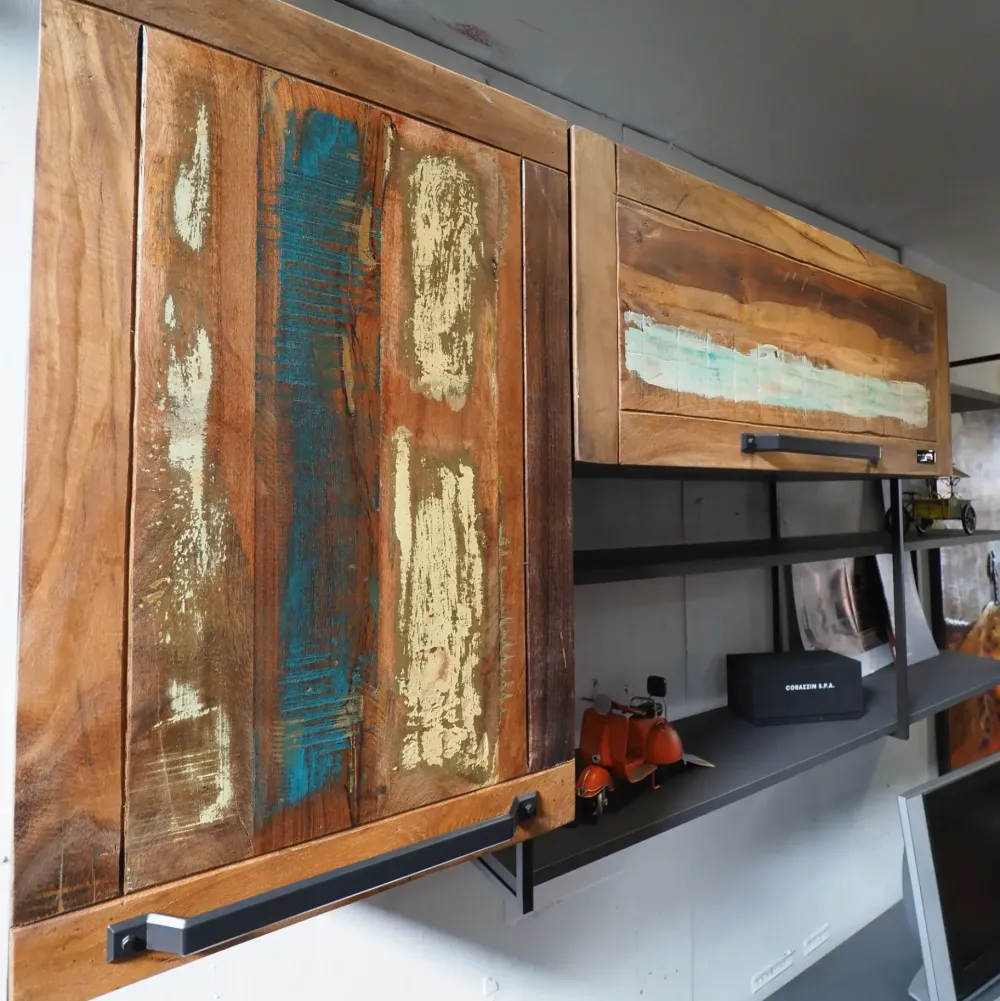 Parete attrezzata Parete soggiorno industrial e legno di in OFFERTA OUTLET^Nuovi Mondi Collection Outlet