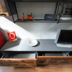 Parete attrezzata Parete soggiorno industrial e legno di in OFFERTA OUTLET^Nuovi Mondi Collection Outlet