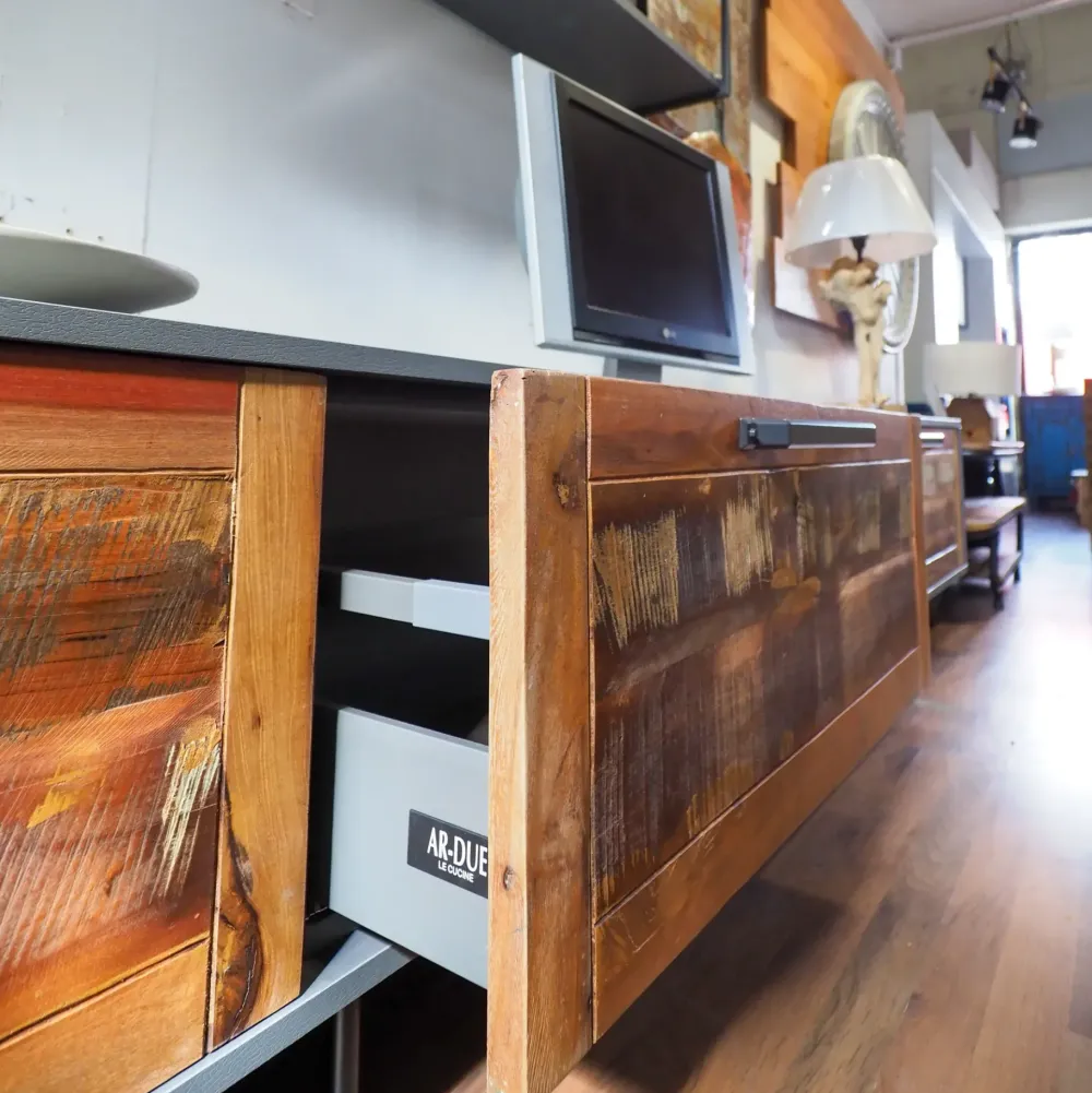 Parete attrezzata Parete soggiorno industrial e legno di in OFFERTA OUTLET^Nuovi Mondi Collection Outlet