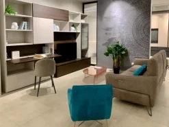 Tomasella Parete attrezzata Parete a spalla vano tv e pensili vetro  di in OFFERTA OUTLET- Pareti Attrezzate