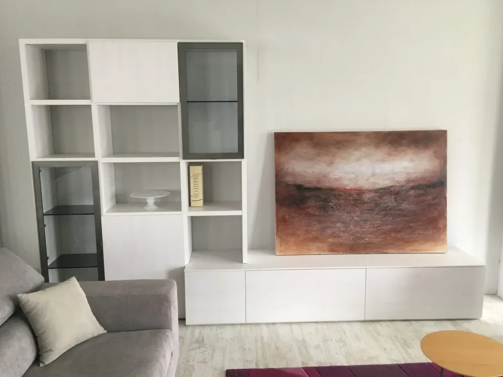 Parete attrezzata Parete tv santa lucia olmo gesso in stile moderna a prezzo scontato^Santalucia New