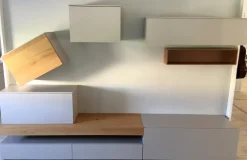 New Parete attrezzata Parete soggiono santa lucia decorativo e legno nodato di in OFFERTA OUTLET Pareti Attrezzate