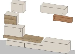 New Parete attrezzata Parete soggiono santa lucia decorativo e legno nodato di in OFFERTA OUTLET Pareti Attrezzate