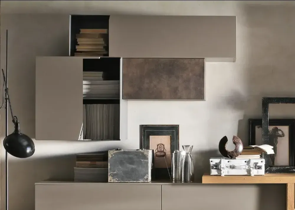 Parete attrezzata Parete attrezzata industrial in stile moderna a prezzo scontato^Nuovi Mondi Collection Hot