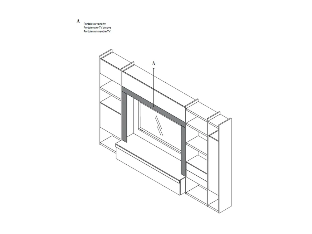 Parete attrezzata Qsm 637 di scontata del 50%^Imab Online