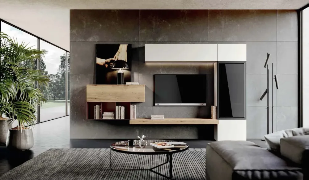 Imab Parete attrezzata Qsm 613 group in stile moderno a prezzo ribassato- Pareti Attrezzate