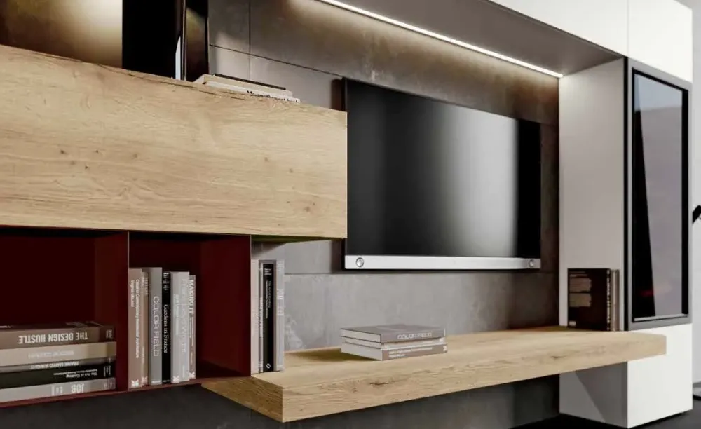 Imab Parete attrezzata Qsm 613 group in stile moderno a prezzo ribassato- Pareti Attrezzate