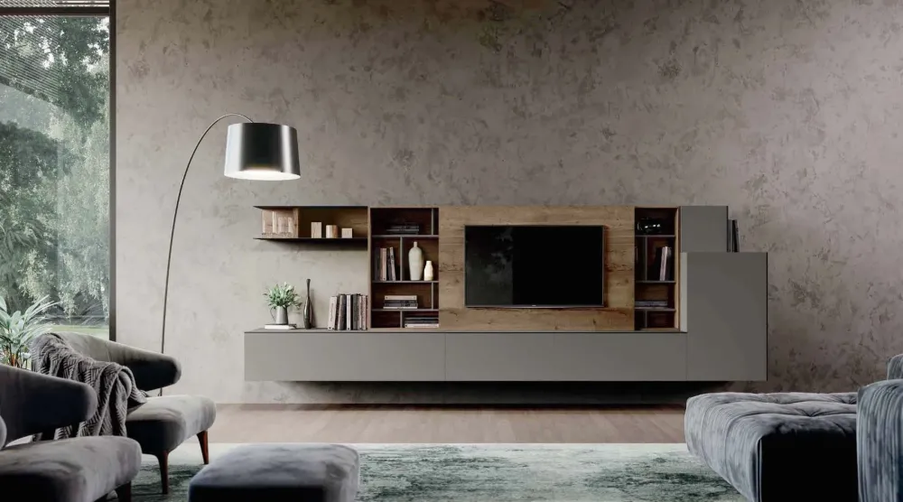 Parete attrezzata Qsm 633 in stile moderna a prezzo ribassato^Imab Discount