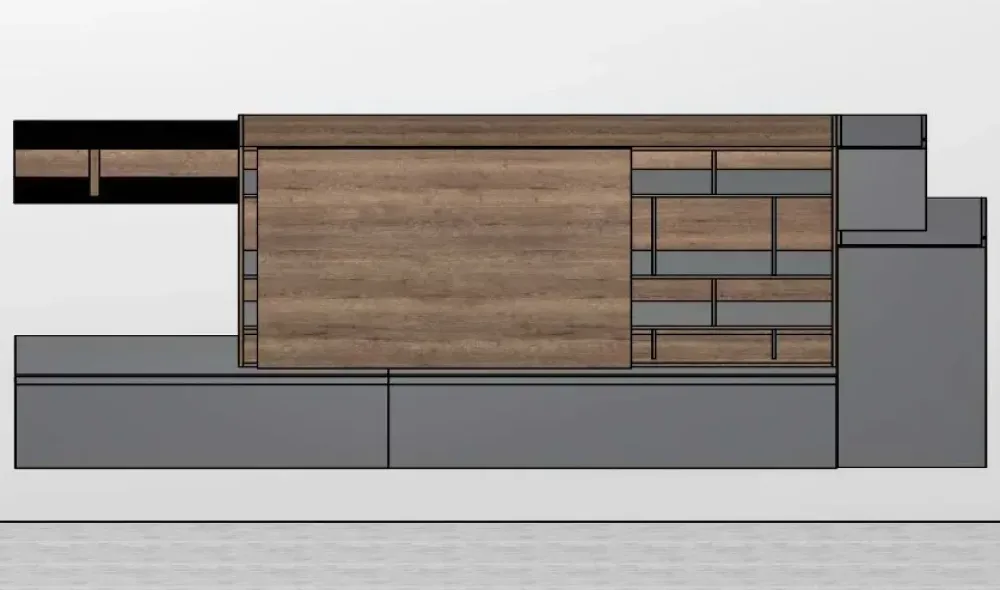 Parete attrezzata Qsm 633 in stile moderna a prezzo ribassato^Imab Discount