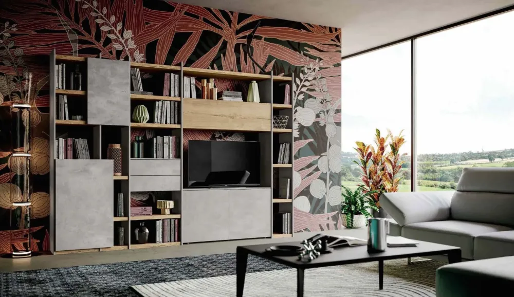 Parete attrezzata Qsm 624 in stile moderno a prezzo ribassato^Imab