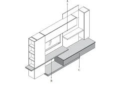 Imab Parete attrezzata Qsm 610 in stile moderno a prezzo scontato- Pareti Attrezzate