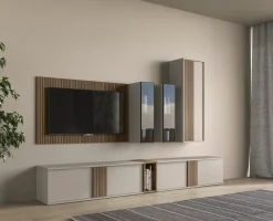 Discount Parete attrezzata Riga day 02 in stile design a prezzo ribassato Pareti Attrezzate