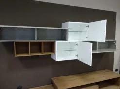 Parete attrezzata Parete attrezzata in rovere nodato e laccato opaco PREZZI OUTLET Soggiorni Completi