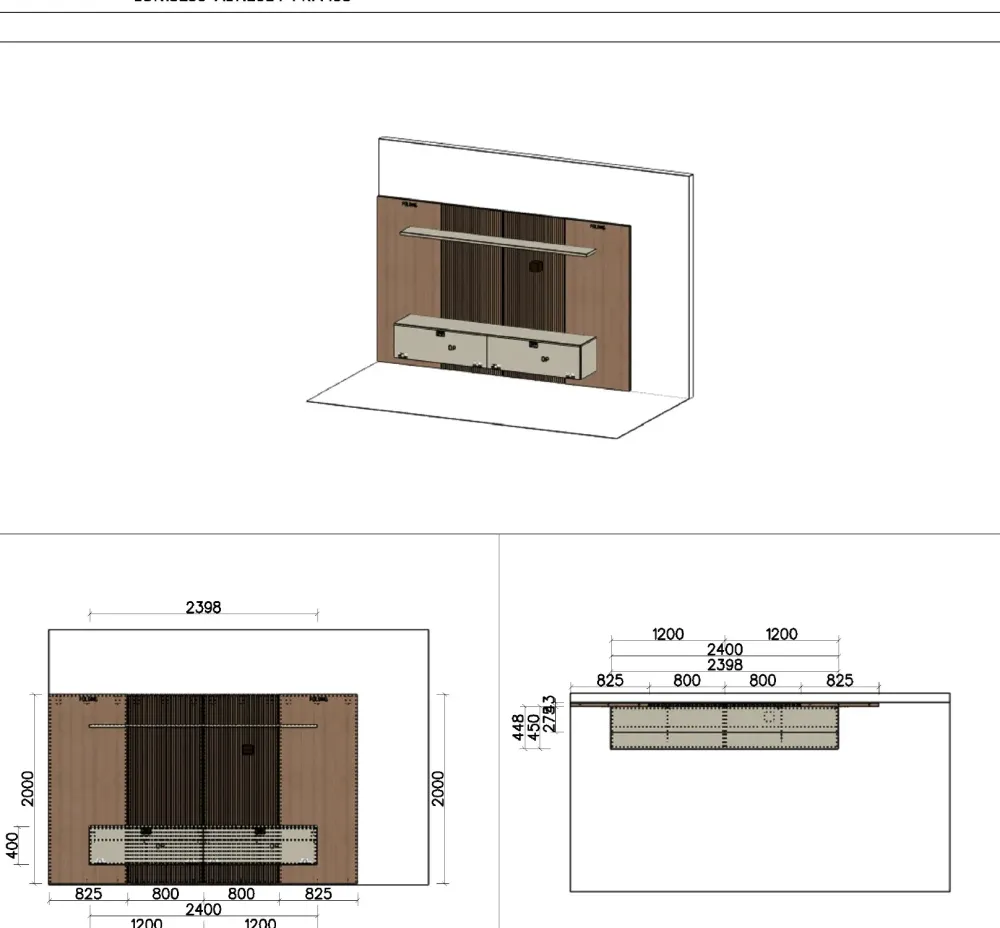 Parete attrezzata Soggiorno boiserie in stile design a prezzo ribassato^Pianca Sale