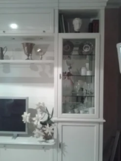 Outlet Parete attrezzata Soggiorno dressy laccato bianco in stile classica a prezzo ribassato Pareti Attrezzate