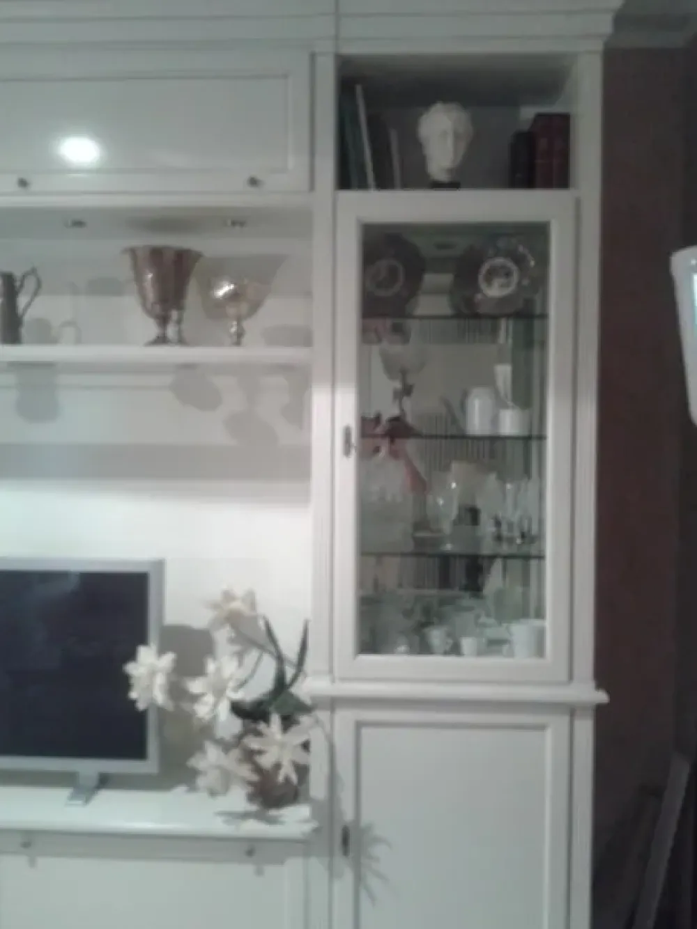 Outlet Parete attrezzata Soggiorno dressy laccato bianco in stile classica a prezzo ribassato Pareti Attrezzate