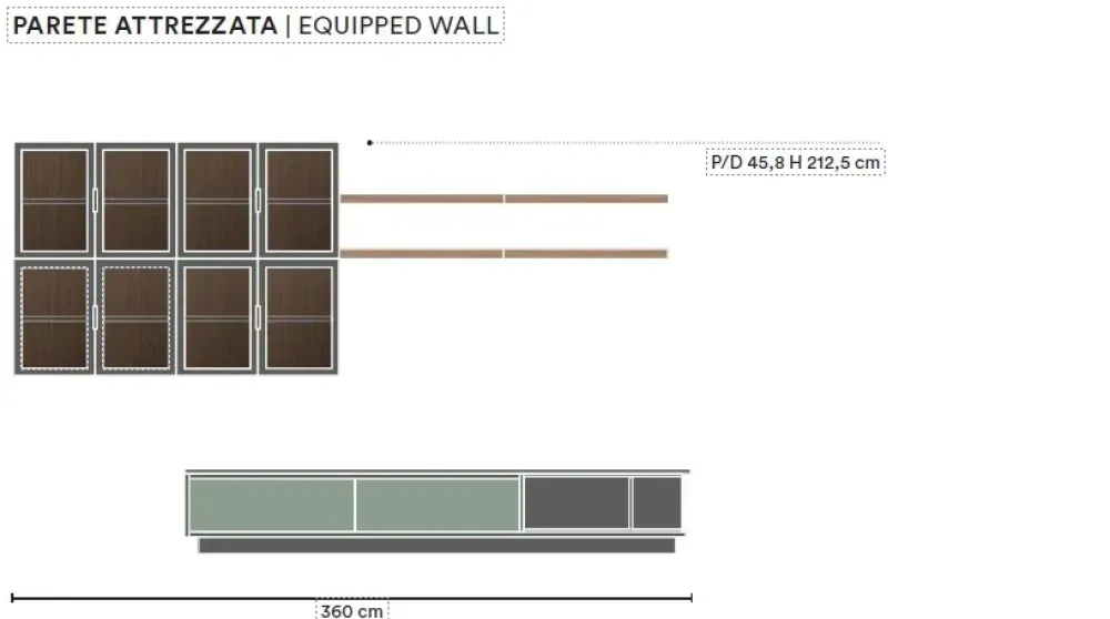 Colombini Casa Parete attrezzata Space l05 in stile moderna a prezzo ribassato- Pareti Attrezzate