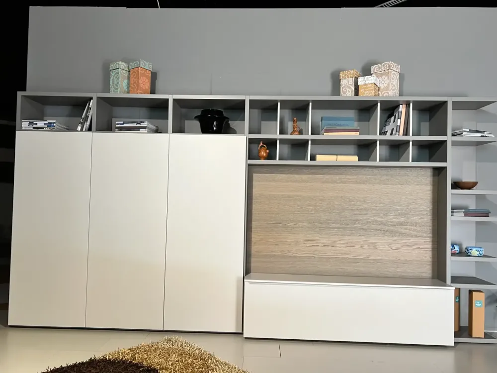 Pianca Parete attrezzata Spazioteca in stile moderna a prezzo scontato- Pareti Attrezzate