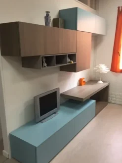 Clearance Parete attrezzata Start in laminato materico in Offerta Outlet Pareti Attrezzate