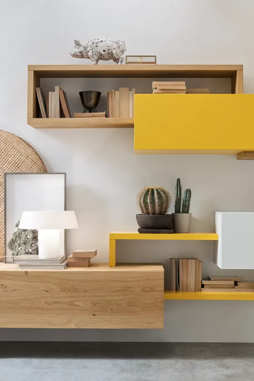 Clearance Parete attrezzata Su2105 giallo di in OFFERTA OUTLET Pareti Attrezzate