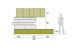 Hot Parete attrezzata in laminato materico Atlante skt32 a prezzo Outlet Soggiorni Completi