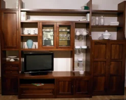 Falegnameria Italiana Parete libreria classica Artigianale - falegnameria scontato del -50 %- Librerie