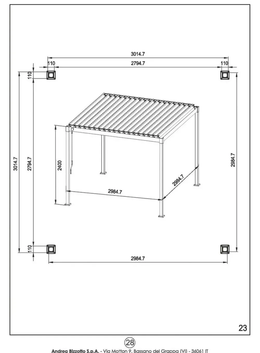 Bizzotto Pergotenda Garda ad un prezzo mai così piccolo- Pergotende