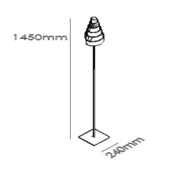 Trecinquezeroluce Piantana in Acciaio con Led dimmerabile e accensione touch- Lampade Da Terra