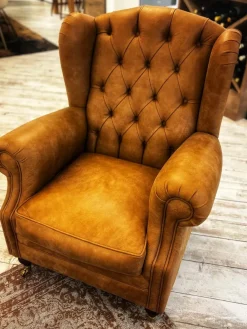 Online Poltrona in stile classica Poltrona in pelle capitonnè in Offerta Outlet Poltrone