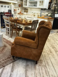 Online Poltrona in stile classica Poltrona in pelle capitonnè in Offerta Outlet Poltrone