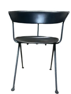 Discount Poltrona in stile design Poltroncina officina inpelle nera in Offerta Outlet Poltrone