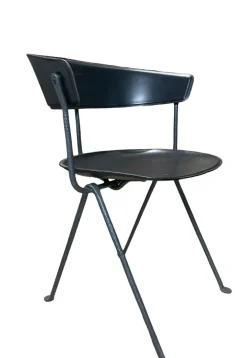 Discount Poltrona in stile design Poltroncina officina inpelle nera in Offerta Outlet Poltrone