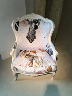 Online Poltrona in stile shabby shic Bergere ground in Offerta Outlet Poltrone