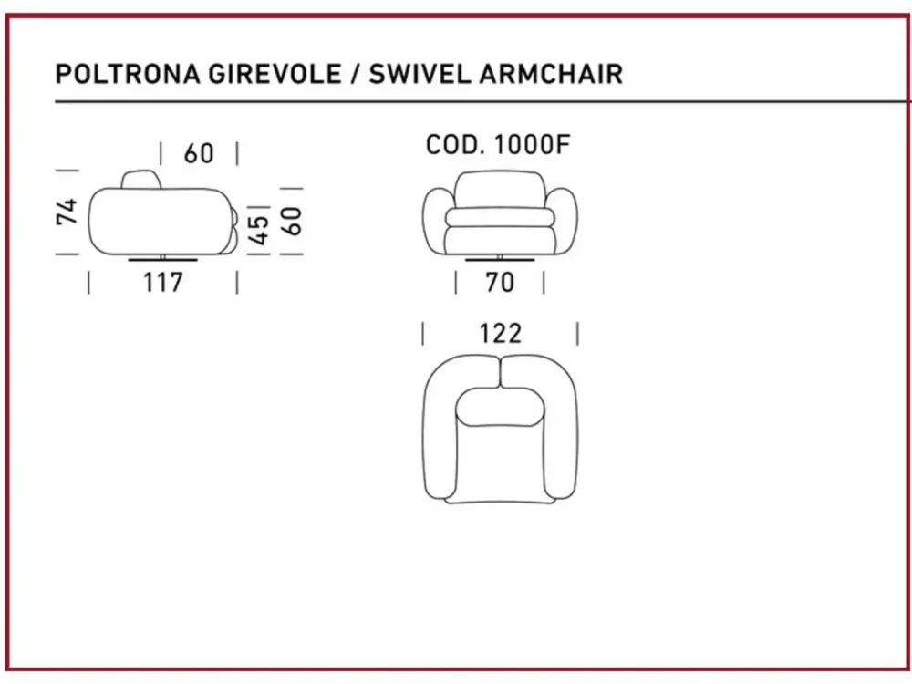 Dienne Salotti Poltrona in Tessuto Poltrona dienne curvi a prezzo Outlet- Poltrone