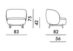 Clearance Poltrona Lunam poltrona in Tessuto SCONTATA Poltrone