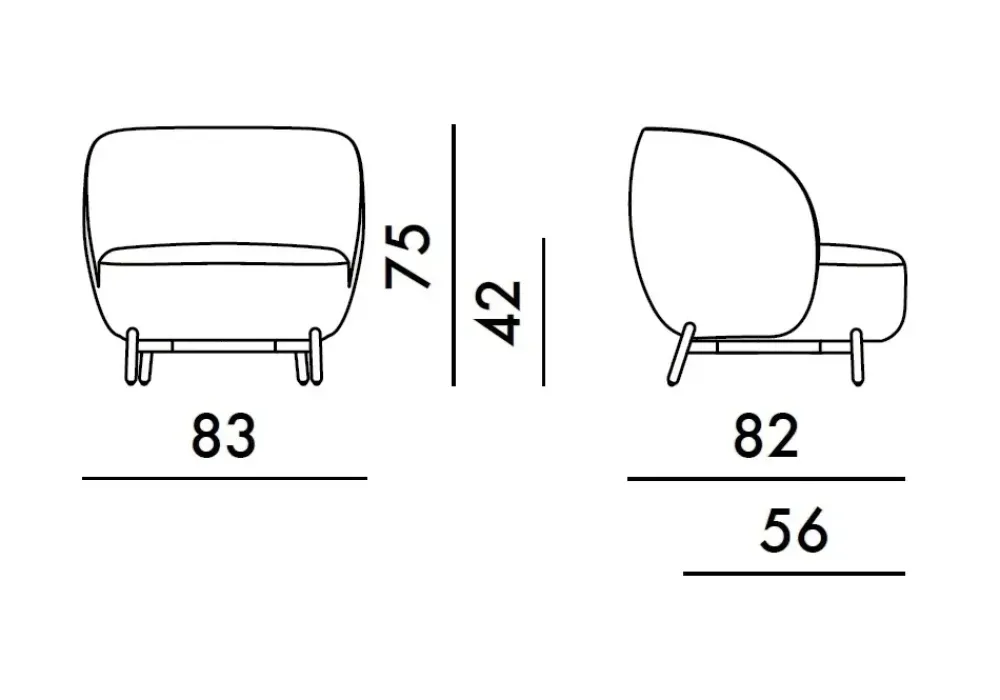 Clearance Poltrona Lunam poltrona in Tessuto SCONTATA Poltrone