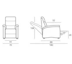 Clearance Poltrona relax Con movimento relax Metrò Mottes selection a prezzo Outlet Poltrone Relax