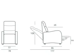 Poltrona relax Con movimento relax Bourbon Mottes selection a prezzo Outlet^Collezione esclusiva New