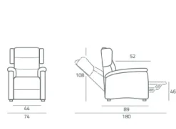 Poltrona relax in Tessuto Minù Mottes selection in offerta^Collezione esclusiva Outlet