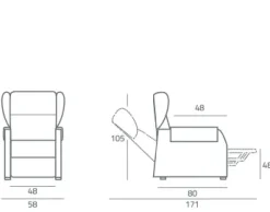 Poltrona relax in Tessuto Easy Mottes selection in Offerta Outlet^Collezione esclusiva Outlet