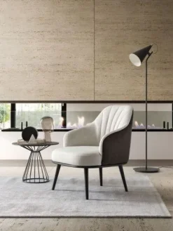 Poltroncina Aaron. Seduta fissa e design moderno. Mottes selection a prezzi outlet.^Collezione esclusiva Clearance