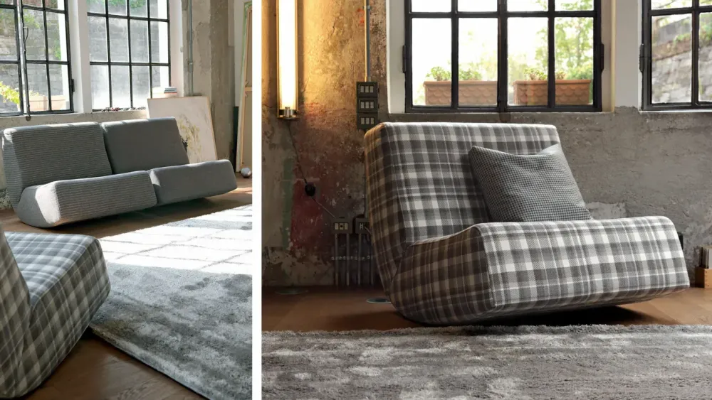 Doimo Salotti Poltroncina Dondolami Con seduta fissa a prezzi outlet- Poltrone