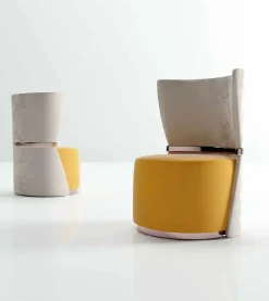 Md work Poltroncina modello Velluto acciaio rosa   in Tessuto a prezzo Outlet- Poltrone