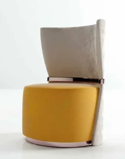 Md work Poltroncina modello Velluto acciaio rosa   in Tessuto a prezzo Outlet- Poltrone