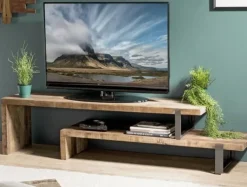 Hot Porta tv di modello Porta tv componibile in legno di recupero e metallo a PREZZI OUTLET Porta Tv