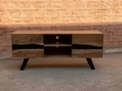 Outlet Etnico Porta tv di modello Mobile basso tv wave design natural  a PREZZI OUTLET- Porta Tv