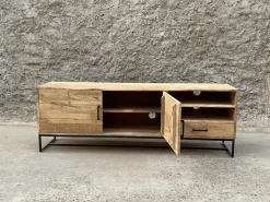 Outlet Etnico Porta tv di modello Mobil portatv factory ferro e legno a PREZZI OUTLET- Porta Tv