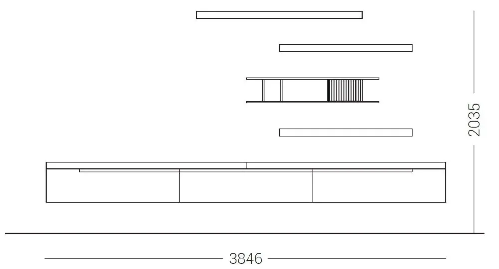 Dall'Agnese Porta tv per il living modello Slim 3 di scontato- Porta Tv
