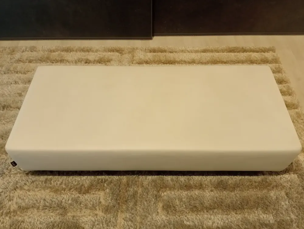 Outlet Pouf in pelle Pouf rettangolare basso a marchio a prezzo scontato Pouf